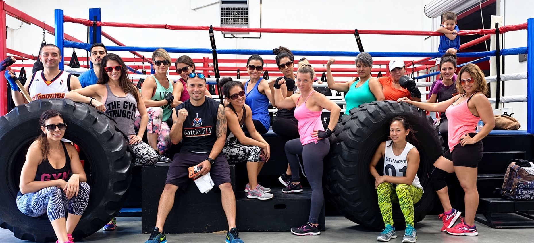 Battlefit Gym members together in the boxing ring